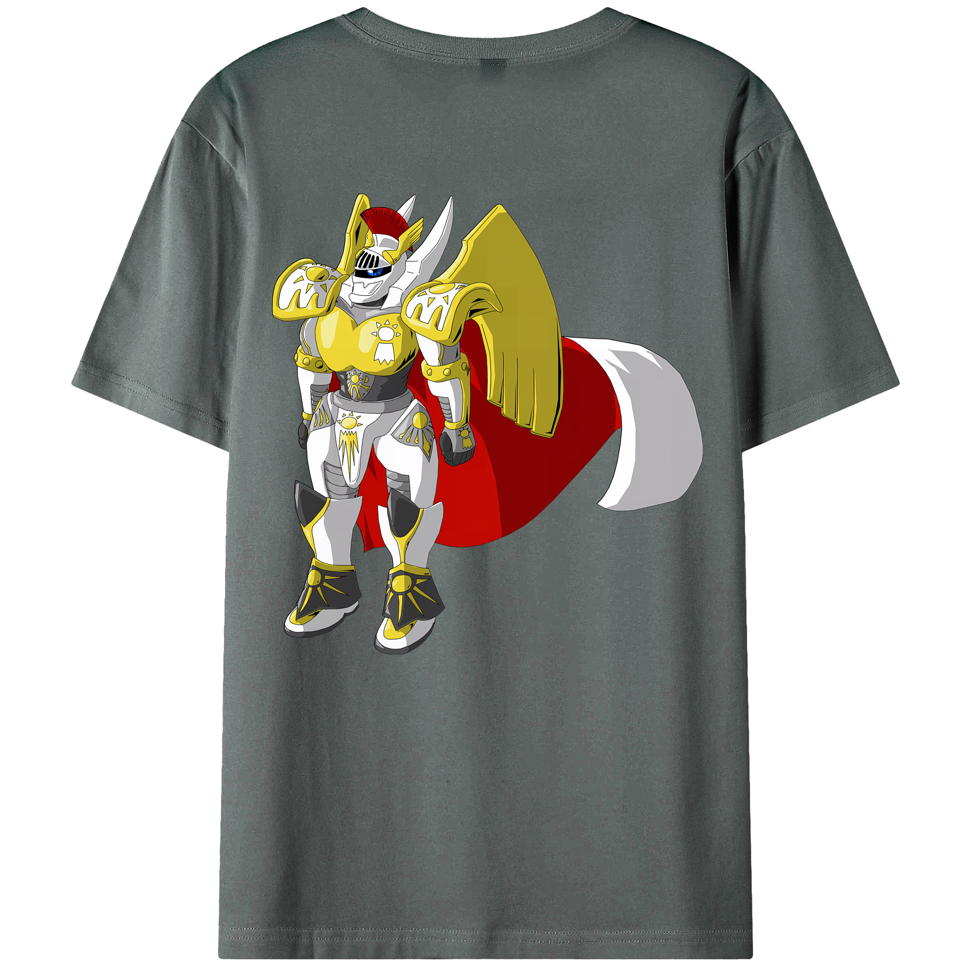 （画像用） Digimon デジタルモンスター/デジモン 綿100％ メンズ半袖Tシャツ（バックプリント） 通気性